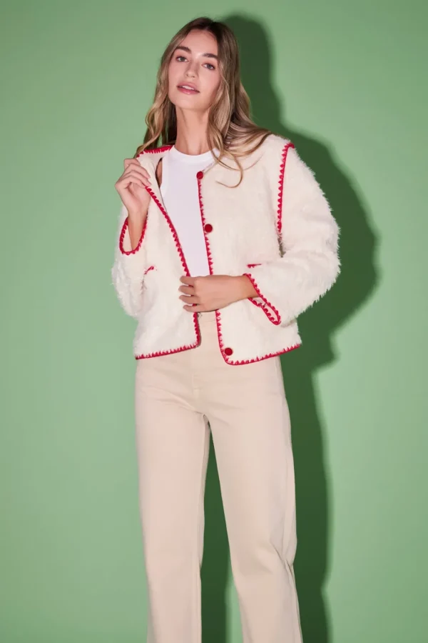 ENGLISH FACTORY Jackets & Coats | Tops*- Premium Faux Shearling Jacket