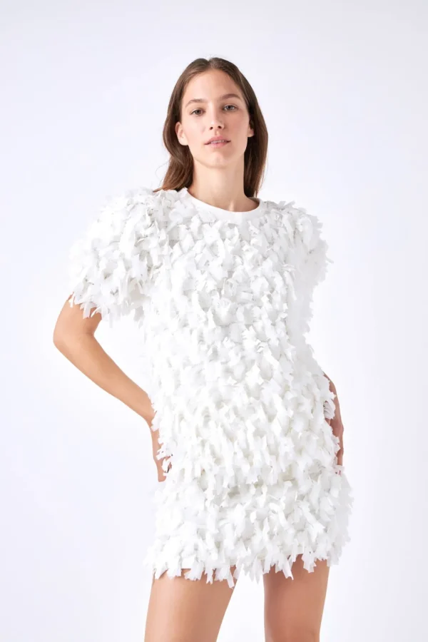 ENGLISH FACTORY Skirts | Tops*- Premium Textured Ribbon High Waisted Mini Skirt