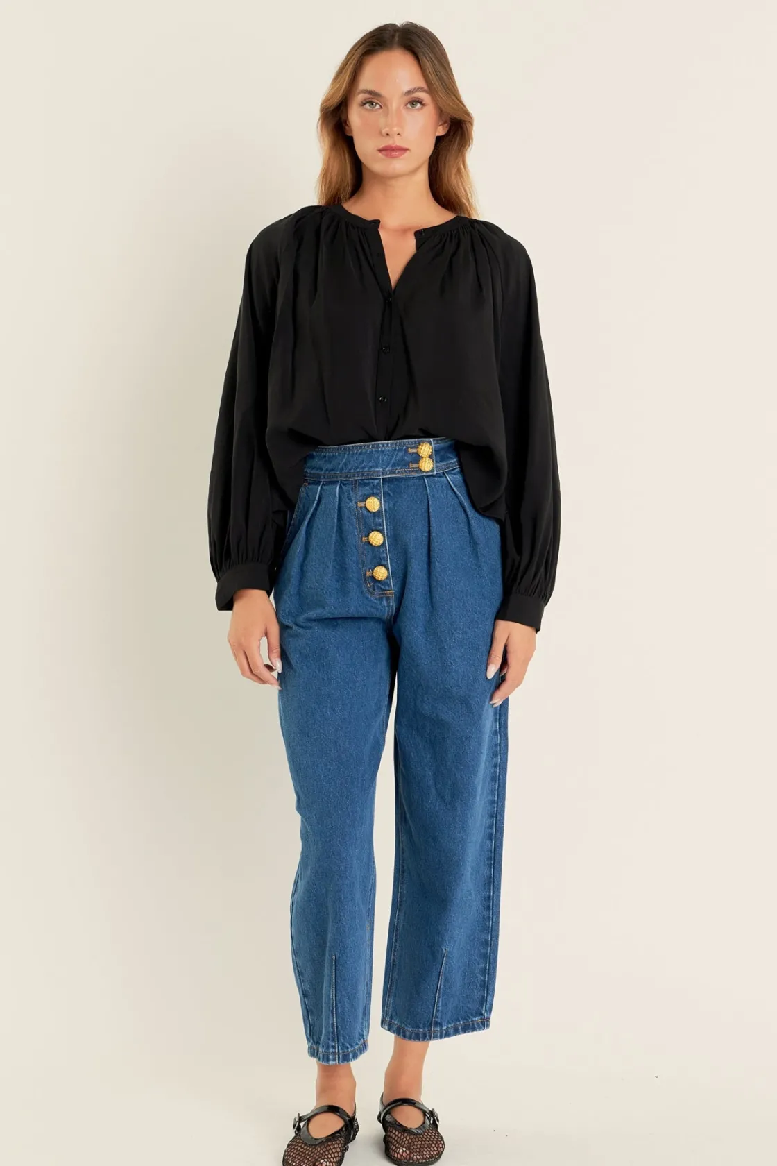 english_factory__premium__9-2.webp ENGLISH FACTORY Denim | Tops*- Premium Denim Cropped Trousers