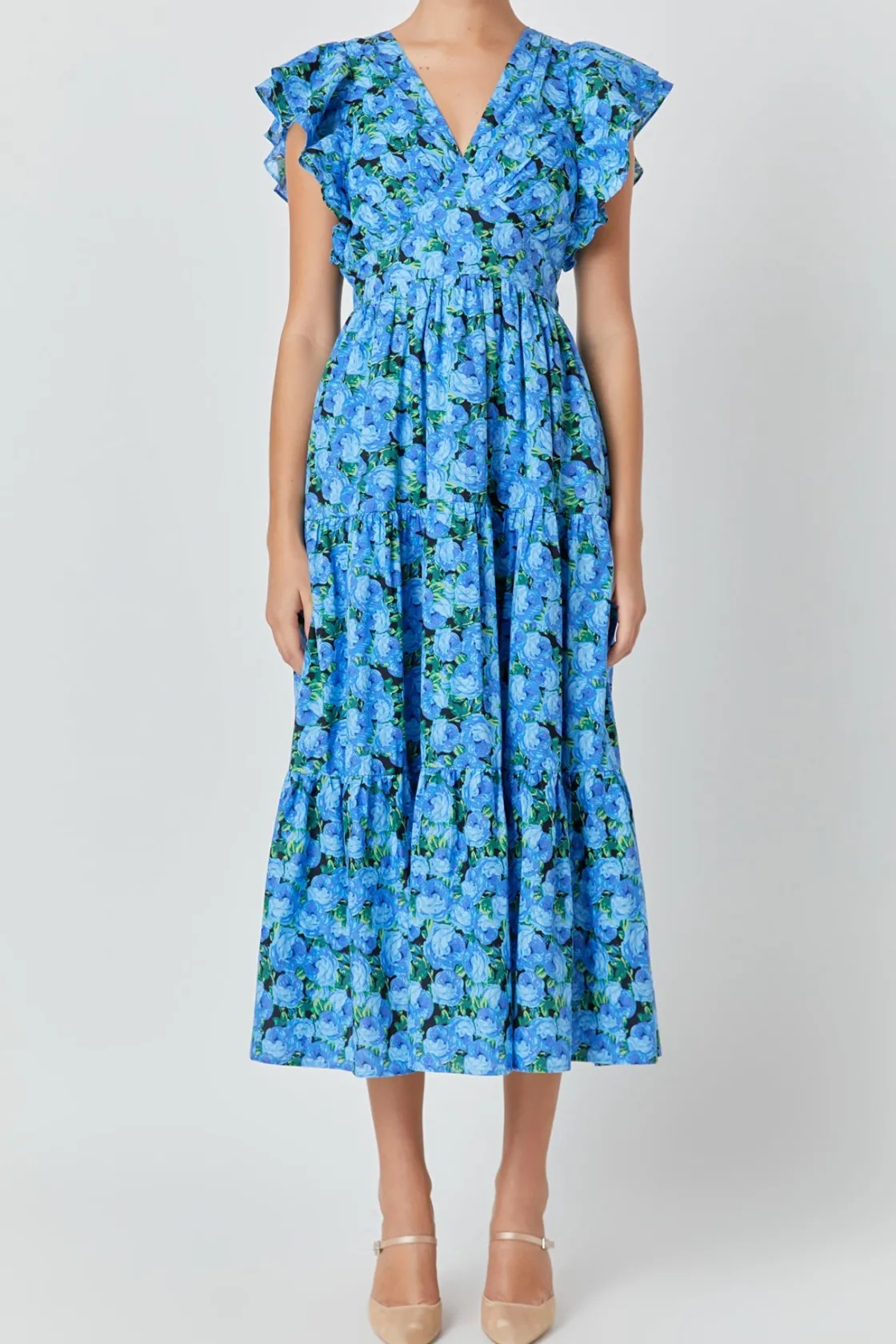english_factory__printed__0-5.webp ENGLISH FACTORY Floral Dresses | Tops*- Printed Open Back Maxi Dress BLUE