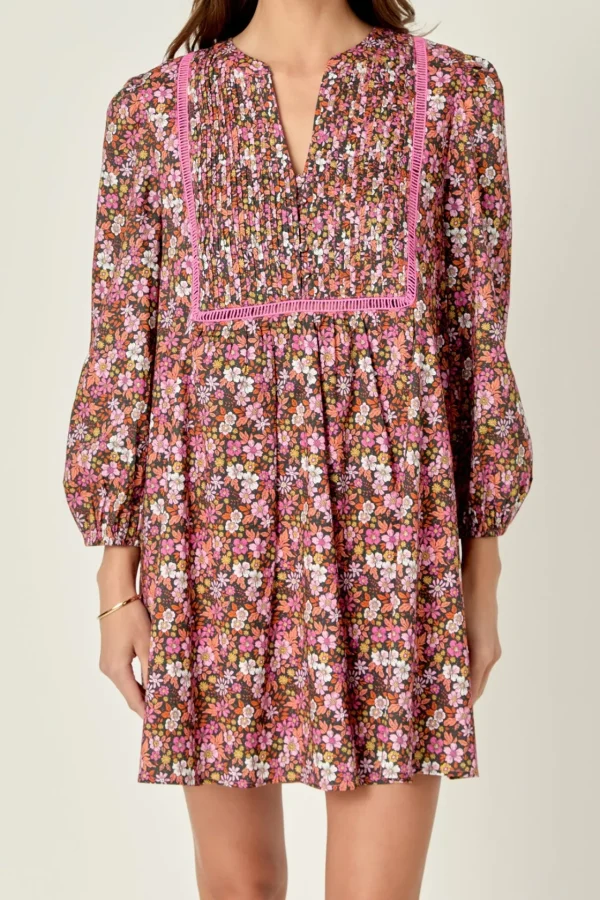 ENGLISH FACTORY Floral Dresses | Tops*- Printed Mini Dress PINK