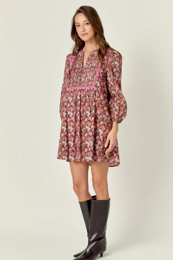 ENGLISH FACTORY Floral Dresses | Tops*- Printed Mini Dress PINK