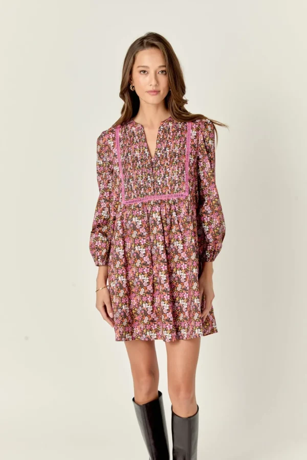 ENGLISH FACTORY Floral Dresses | Tops*- Printed Mini Dress PINK