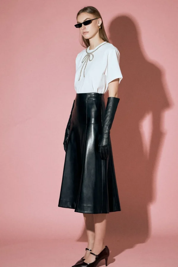 ENGLISH FACTORY Skirts | Tops*- PU High Waisted Midi Skirt