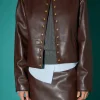 ENGLISH FACTORY Matching Sets | Jackets & Coats*- Pu Jacket DARKBROWN