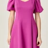 ENGLISH FACTORY Puff Sleeve | Tops*- Puff Sleeve Mini Dress in Orchid