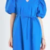 ENGLISH FACTORY Puff Sleeve | Tops*- Puff Sleeve A-line Shift Mini Dress