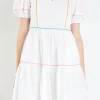 ENGLISH FACTORY White Dresses | Tops*- Puff Sleeve Tiered Mini Dress