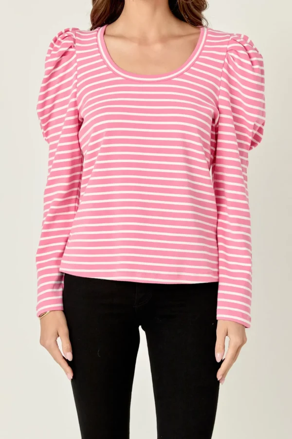 ENGLISH FACTORY Tops*- Puff Sleeve Knit Top