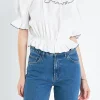 ENGLISH FACTORY Matching Sets*- Puff Sleeve Crop Top OFFWHITE