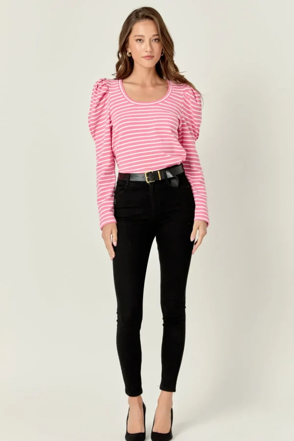 ENGLISH FACTORY Tops*- Puff Sleeve Knit Top