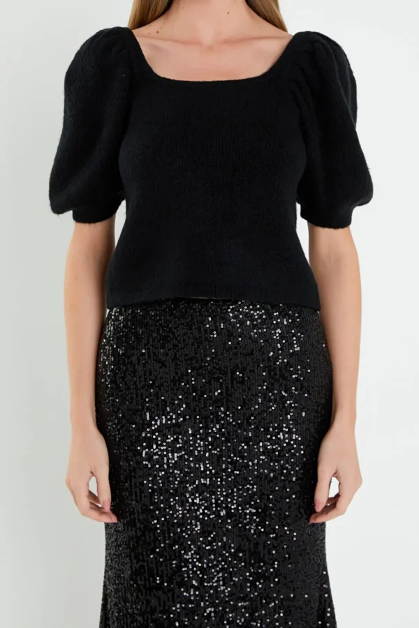 ENGLISH FACTORY Sweaters & Knits | Tops*- Puff Sleeve Sweater