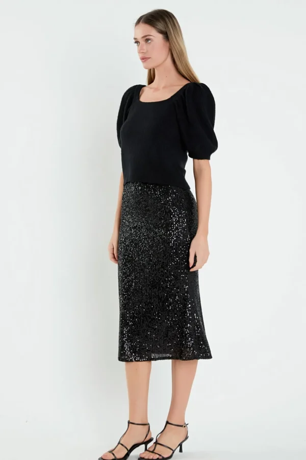 ENGLISH FACTORY Sweaters & Knits | Tops*- Puff Sleeve Sweater
