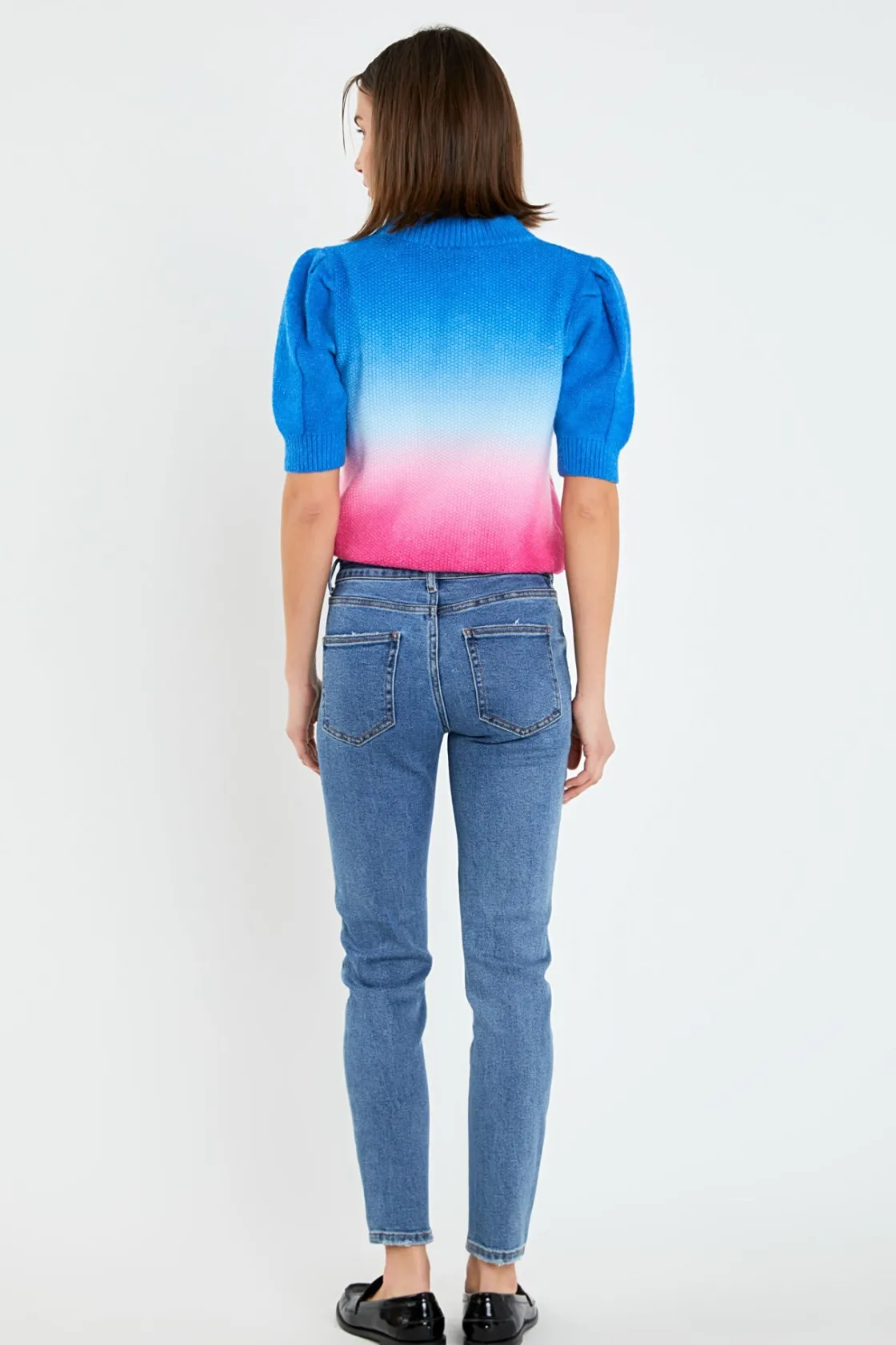 english_factory__puff_sle_12.webp ENGLISH FACTORY Tops*- Puff Sleeve Ombre Sweater Top