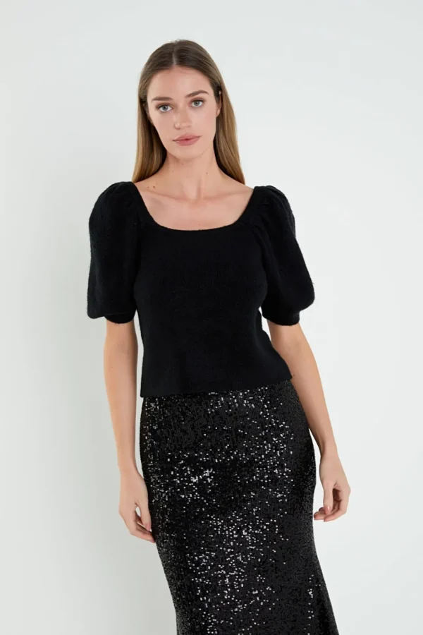 ENGLISH FACTORY Sweaters & Knits | Tops*- Puff Sleeve Sweater