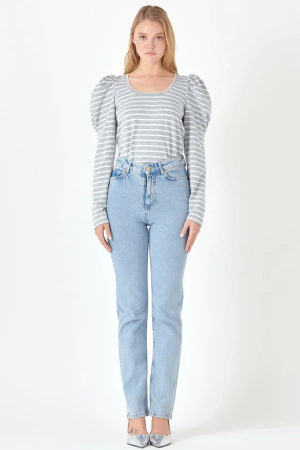 ENGLISH FACTORY Tops*- Puff Sleeve Knit Top