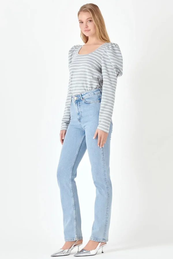 ENGLISH FACTORY Tops*- Puff Sleeve Knit Top