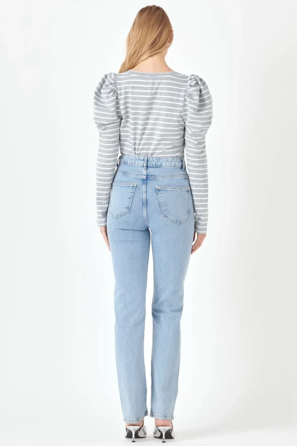 ENGLISH FACTORY Tops*- Puff Sleeve Knit Top