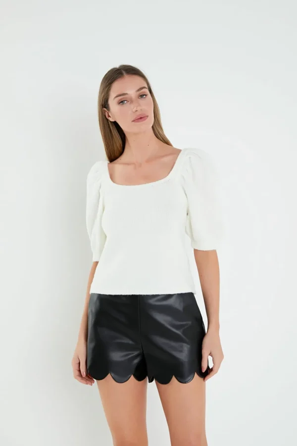 ENGLISH FACTORY Sweaters & Knits | Tops*- Puff Sleeve Sweater