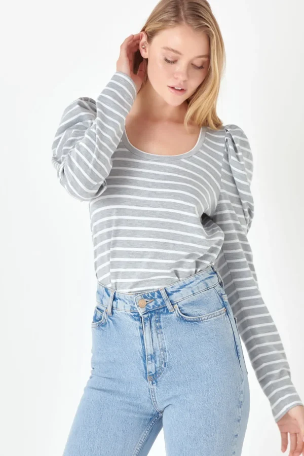 ENGLISH FACTORY Tops*- Puff Sleeve Knit Top