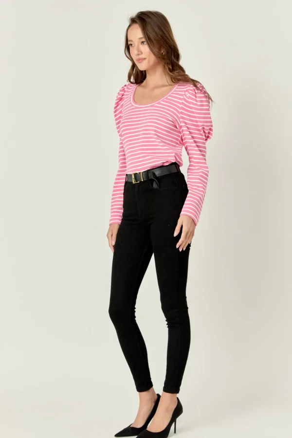 ENGLISH FACTORY Tops*- Puff Sleeve Knit Top