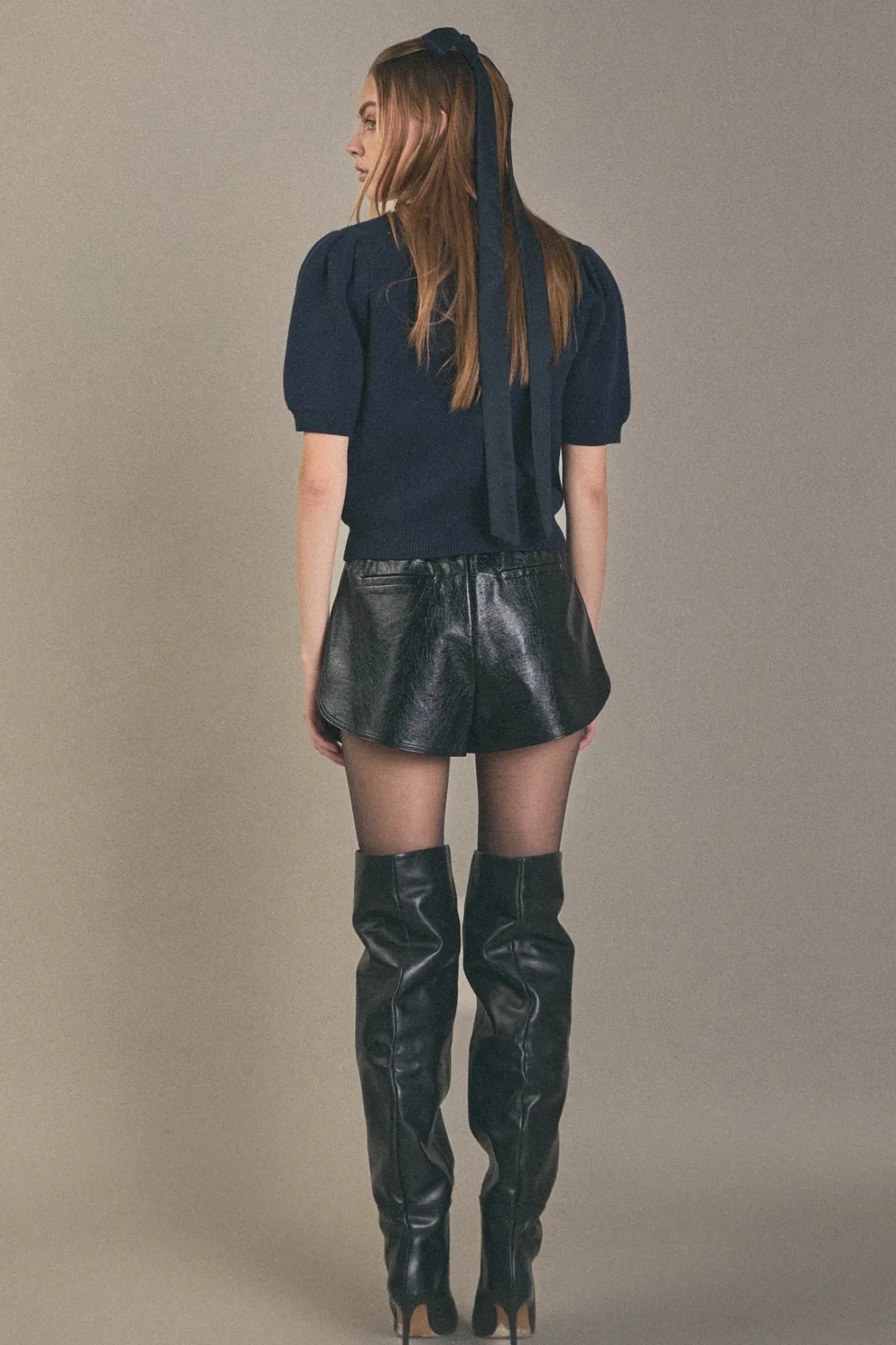 english_factory__puff_sle_2-9.webp ENGLISH FACTORY Sweaters & Knits*- Puff Sleeve Rhinestone Bow Knit NAVY