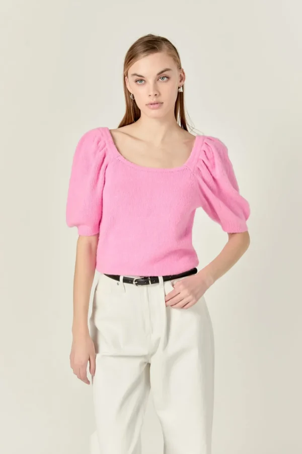 ENGLISH FACTORY Sweaters & Knits | Tops*- Puff Sleeve Sweater