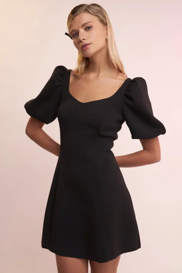 ENGLISH FACTORY Puff Sleeve | Tops*- Puff Sleeve Mini Dress in Orchid