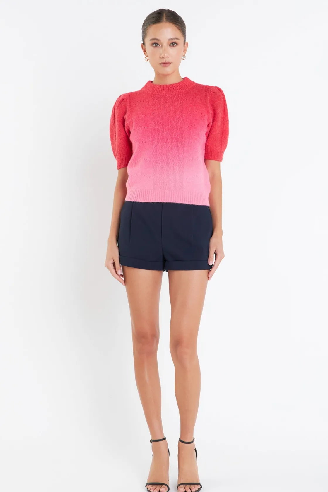 english_factory__puff_sle_4.webp ENGLISH FACTORY Tops*- Puff Sleeve Ombre Sweater Top