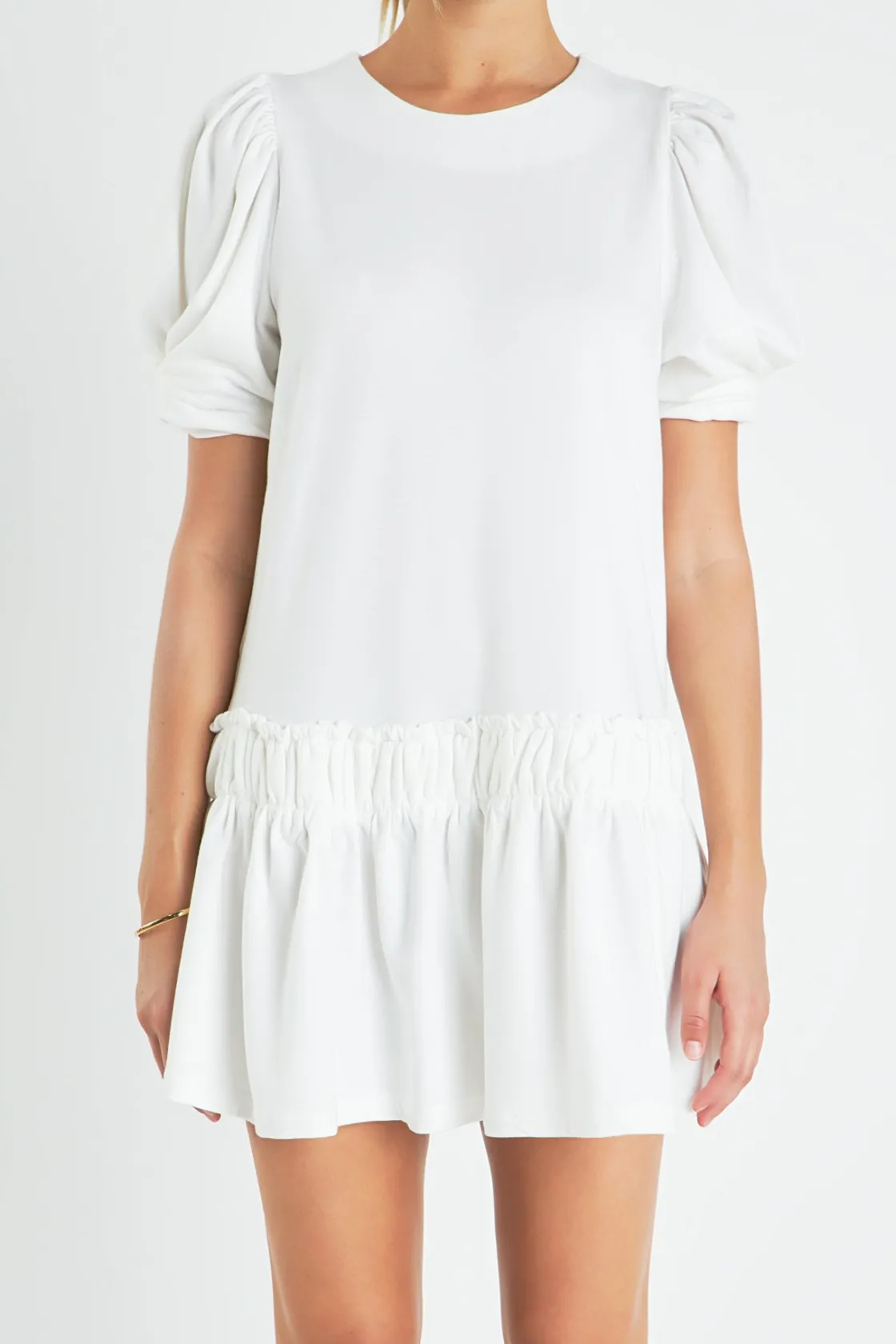 english_factory__puff_sle_5-7.webp ENGLISH FACTORY White Dresses | Puff Sleeve*- Puff Sleeve Peplum Mini Dress