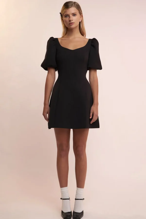 ENGLISH FACTORY Puff Sleeve | Tops*- Puff Sleeve Mini Dress in Orchid