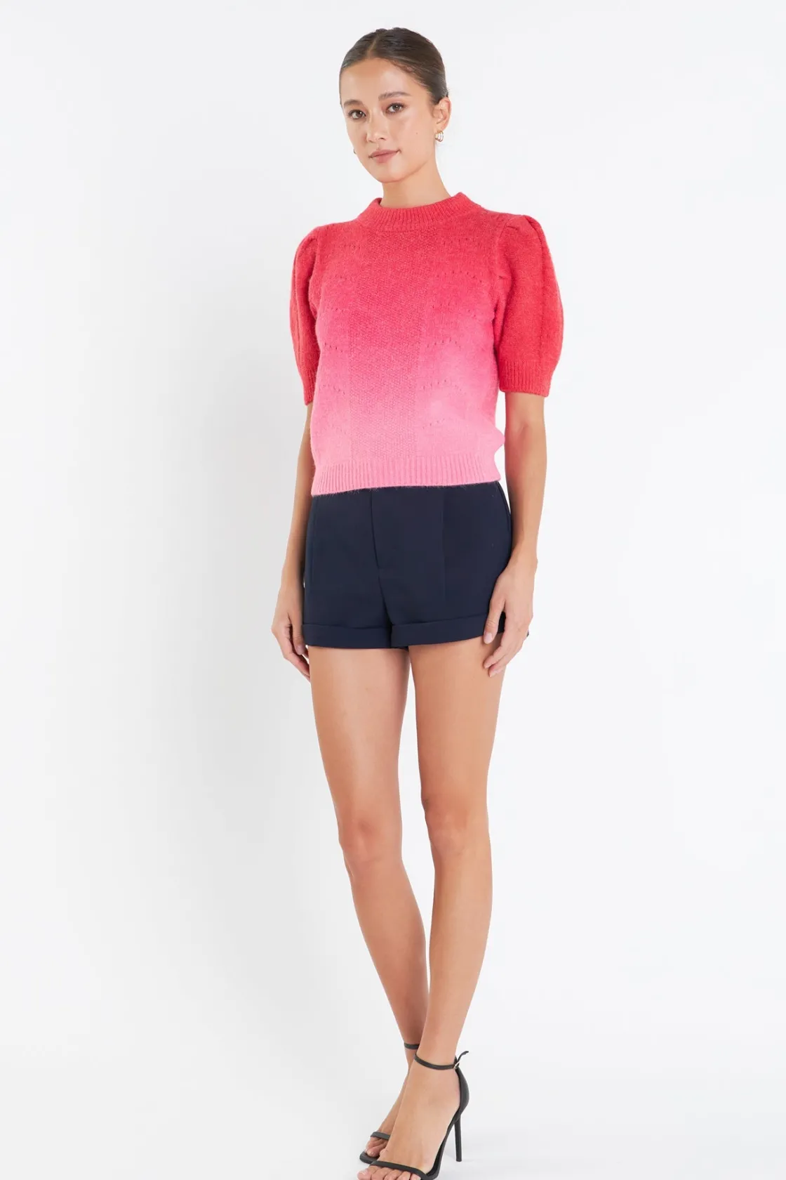 english_factory__puff_sle_6.webp ENGLISH FACTORY Tops*- Puff Sleeve Ombre Sweater Top