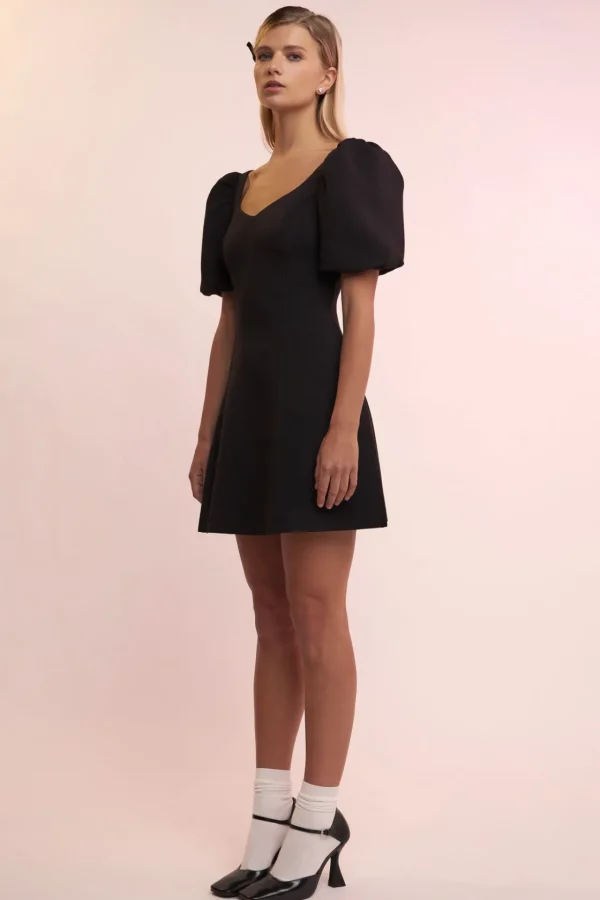 ENGLISH FACTORY Puff Sleeve | Tops*- Puff Sleeve Mini Dress in Orchid