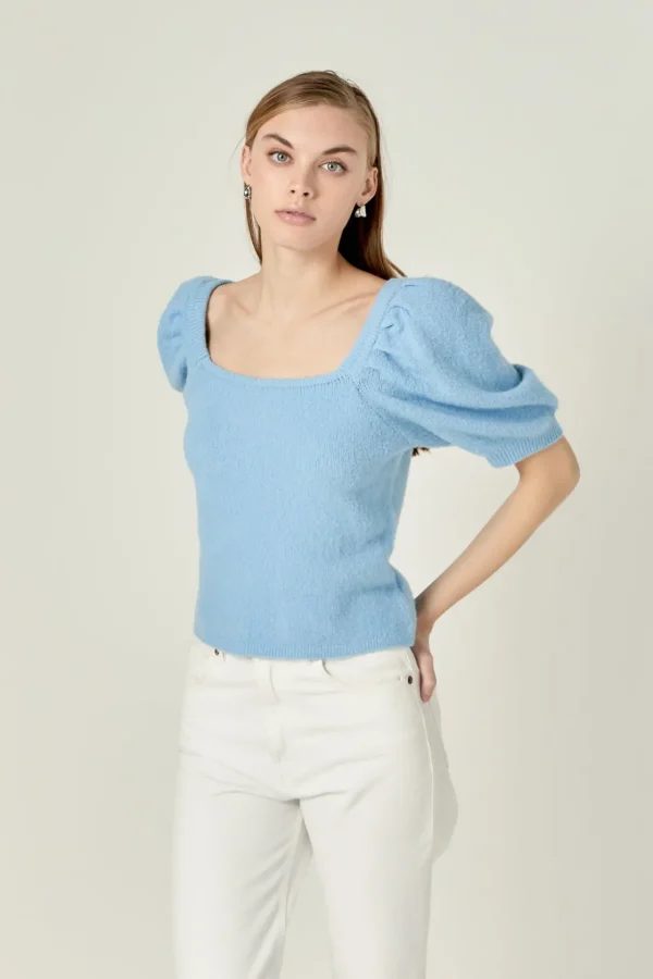 ENGLISH FACTORY Sweaters & Knits | Tops*- Puff Sleeve Sweater