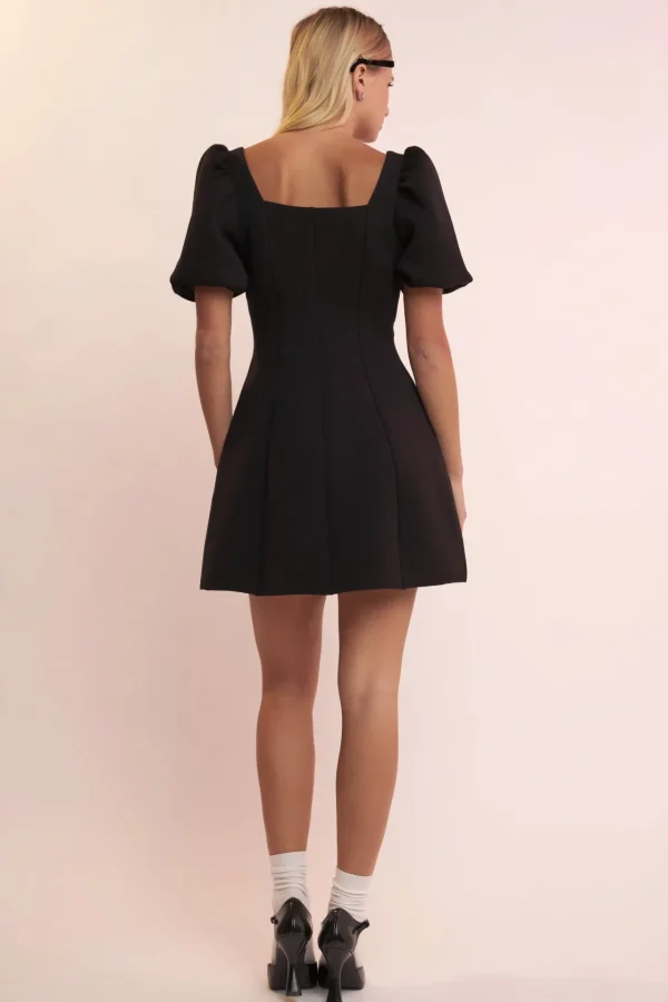 ENGLISH FACTORY Puff Sleeve | Tops*- Puff Sleeve Mini Dress in Orchid