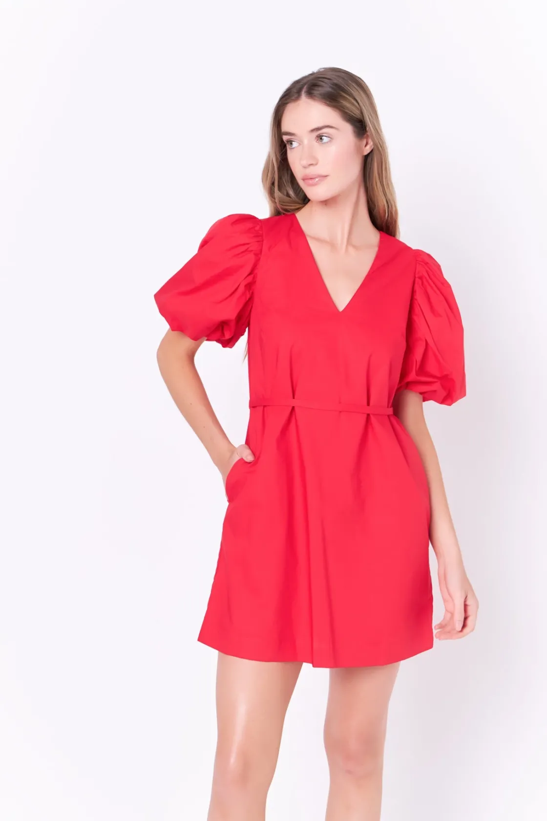 english_factory__puff_sle_8-5.webp ENGLISH FACTORY Puff Sleeve | Tops*- Puff Sleeve A-line Shift Mini Dress