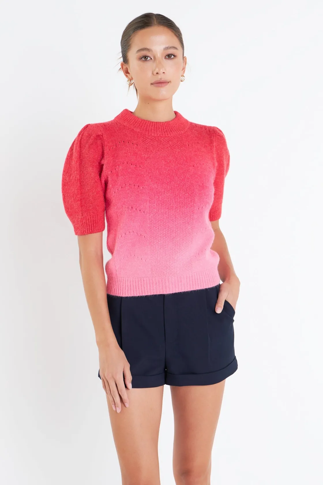 english_factory__puff_sle_8.webp ENGLISH FACTORY Tops*- Puff Sleeve Ombre Sweater Top