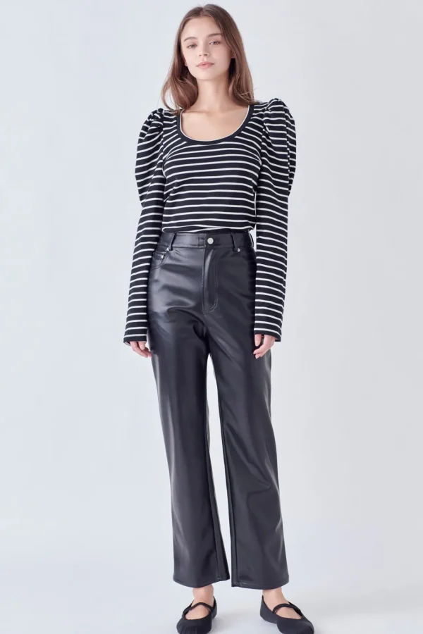 ENGLISH FACTORY Tops*- Puff Sleeve Knit Top