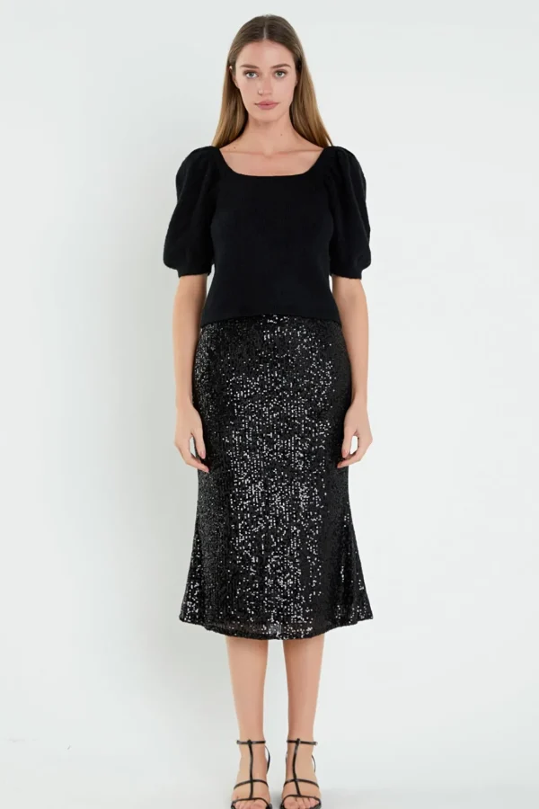 ENGLISH FACTORY Sweaters & Knits | Tops*- Puff Sleeve Sweater