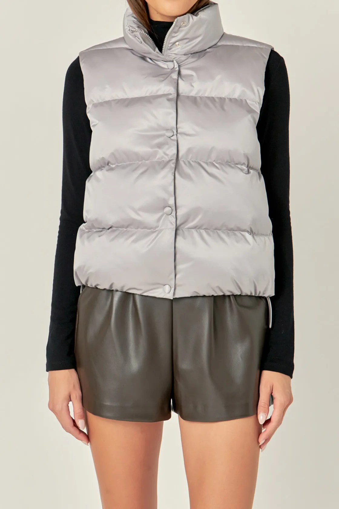 english_factory__puffer_c_0-1.webp ENGLISH FACTORY Vest | Jackets & Coats*- Puffer Cropped Vest GREY