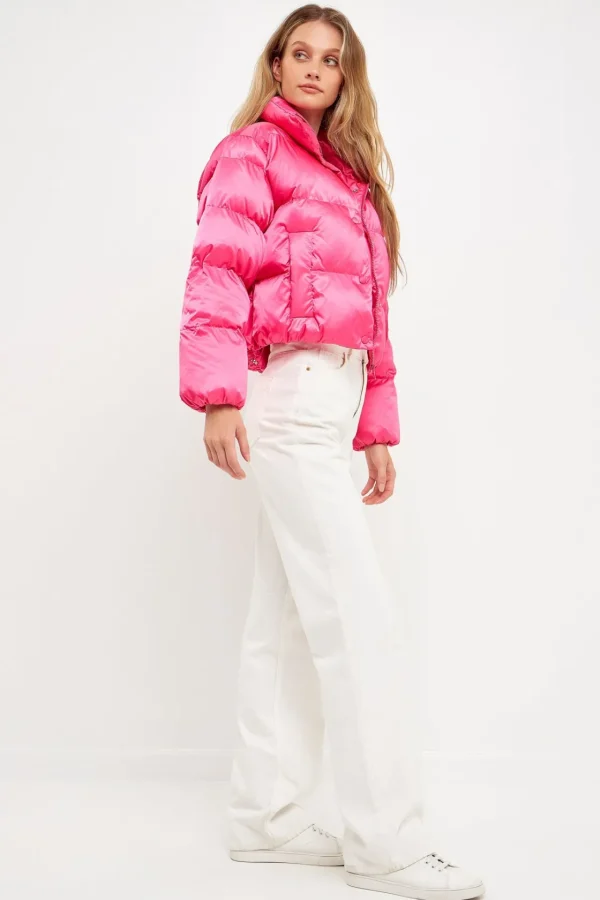 ENGLISH FACTORY Jackets & Coats | Tops*- Puffer Cropped Jacket