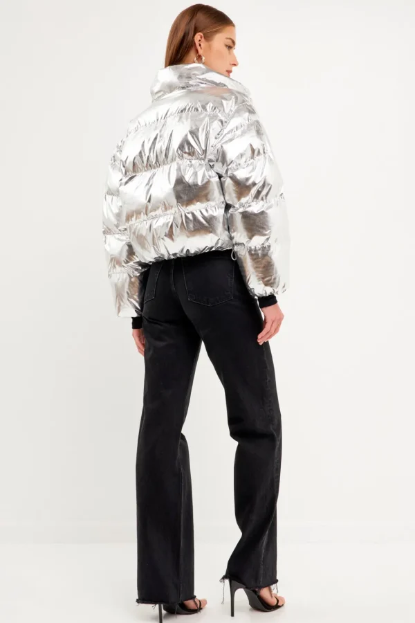 ENGLISH FACTORY Jackets & Coats | Tops*- Puffer Cropped Jacket