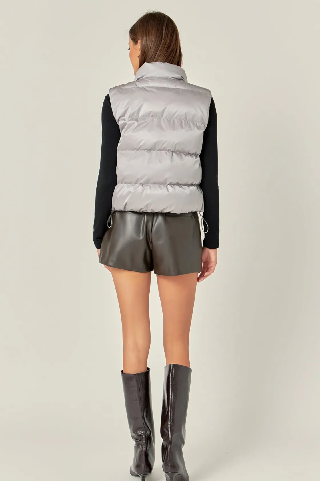 english_factory__puffer_c_2-1.webp ENGLISH FACTORY Vest | Jackets & Coats*- Puffer Cropped Vest GREY