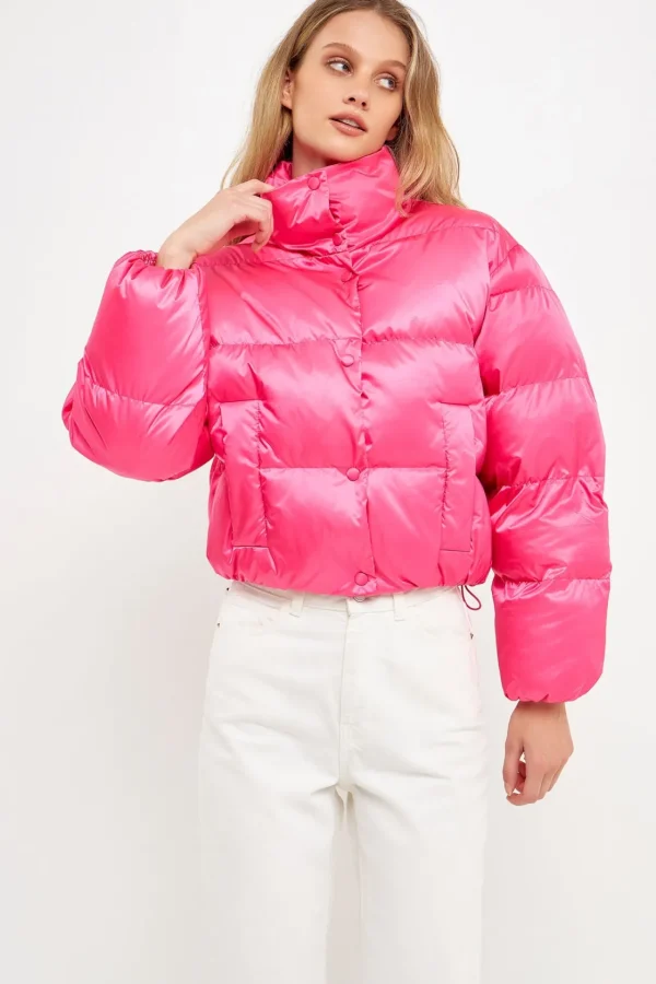 ENGLISH FACTORY Jackets & Coats | Tops*- Puffer Cropped Jacket