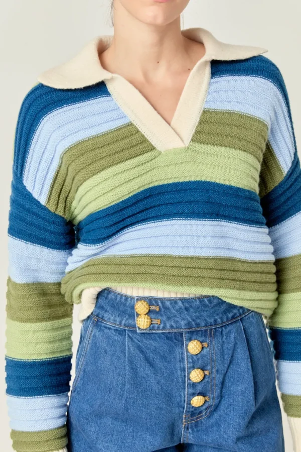 ENGLISH FACTORY Sweaters & Knits | Tops*- Rainbow Striped Knit Top