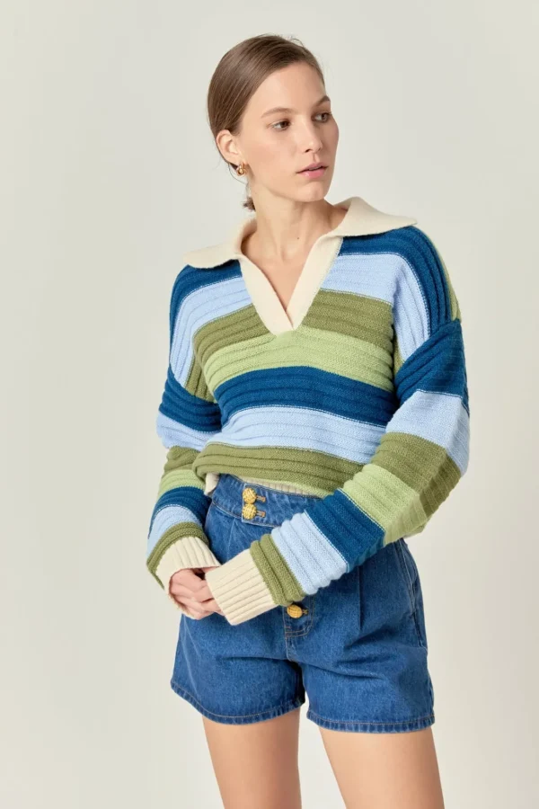ENGLISH FACTORY Sweaters & Knits | Tops*- Rainbow Striped Knit Top