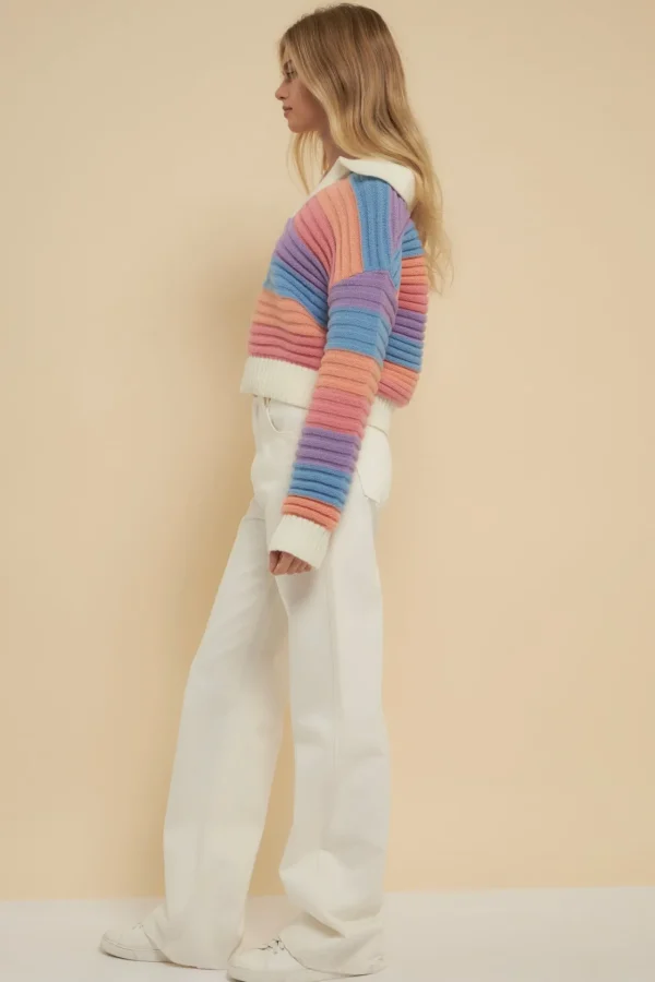 ENGLISH FACTORY Sweaters & Knits | Tops*- Rainbow Striped Knit Top