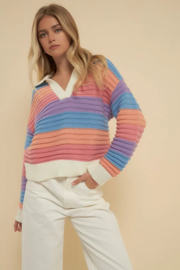 ENGLISH FACTORY Sweaters & Knits | Tops*- Rainbow Striped Knit Top