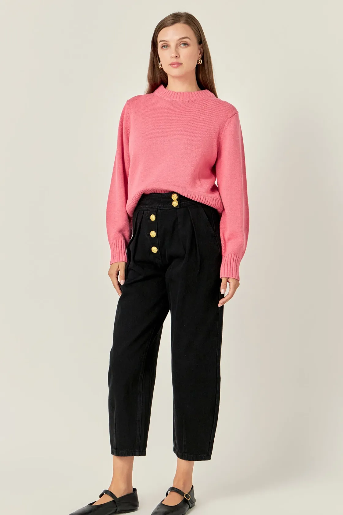 english_factory__relaxed__1.webp ENGLISH FACTORY Sweaters & Knits | Tops*- Relaxed Fit Sweater PINK
