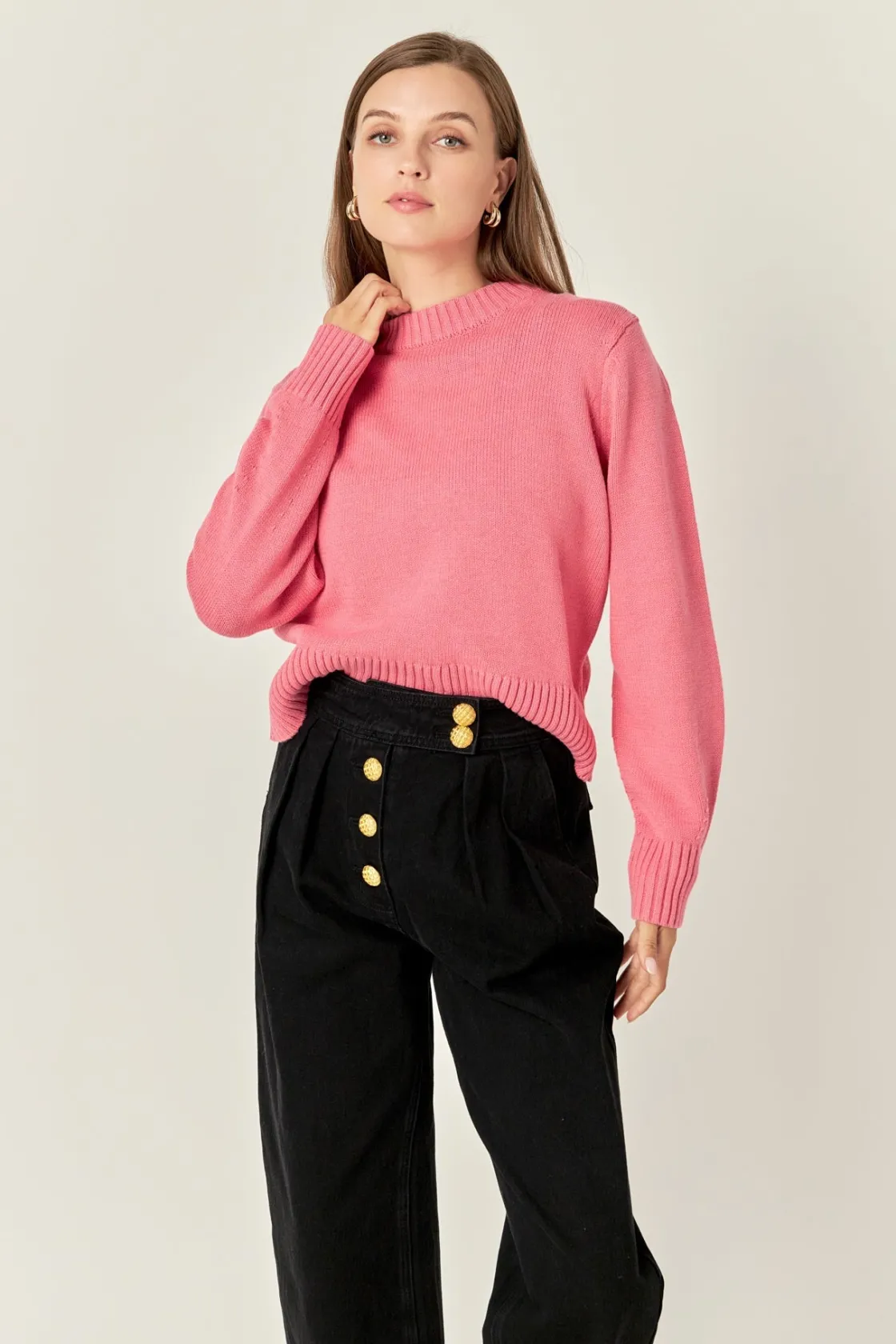 english_factory__relaxed__3.webp ENGLISH FACTORY Sweaters & Knits | Tops*- Relaxed Fit Sweater PINK
